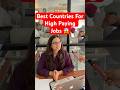 Best Countries for High Paying Jobs 😱😱 #shorts #studyabroad