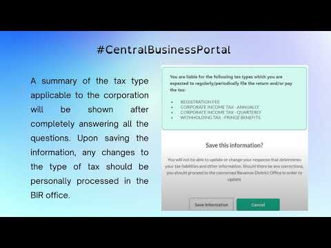 Walkthrough in using Central Business Portal