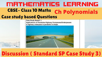 Case Study based questions | Class 10 Mathematics | Standard SP Case Study 3 | Parabola
