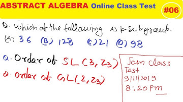 #06 ABSTRACT ALGEBRA ONLINE CLASS 06 |  P SUBGROpUP  | NORMAL SUBGROUP