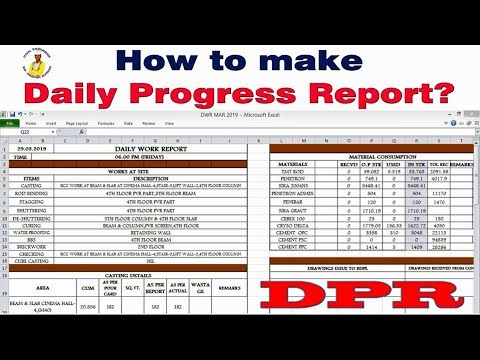 How to make Daily Progress Report for Construction Site? Daily Progress report kaise banana hai, DPR