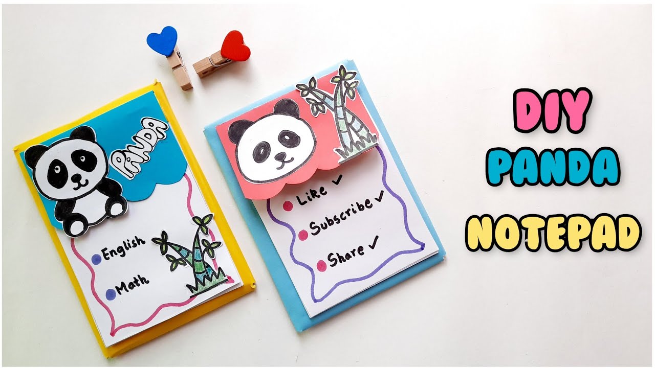 How To Make Panda Notepad DIY Notepad Back To School Supplies