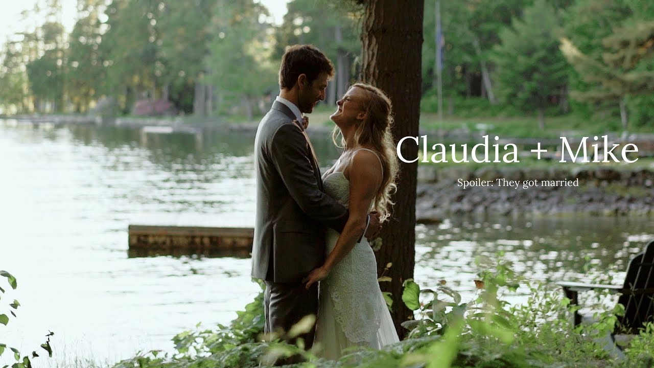 They left the ceremony on a boat //  Migis Lodge on Sebago Lake Wedding Film // Maine Wedding