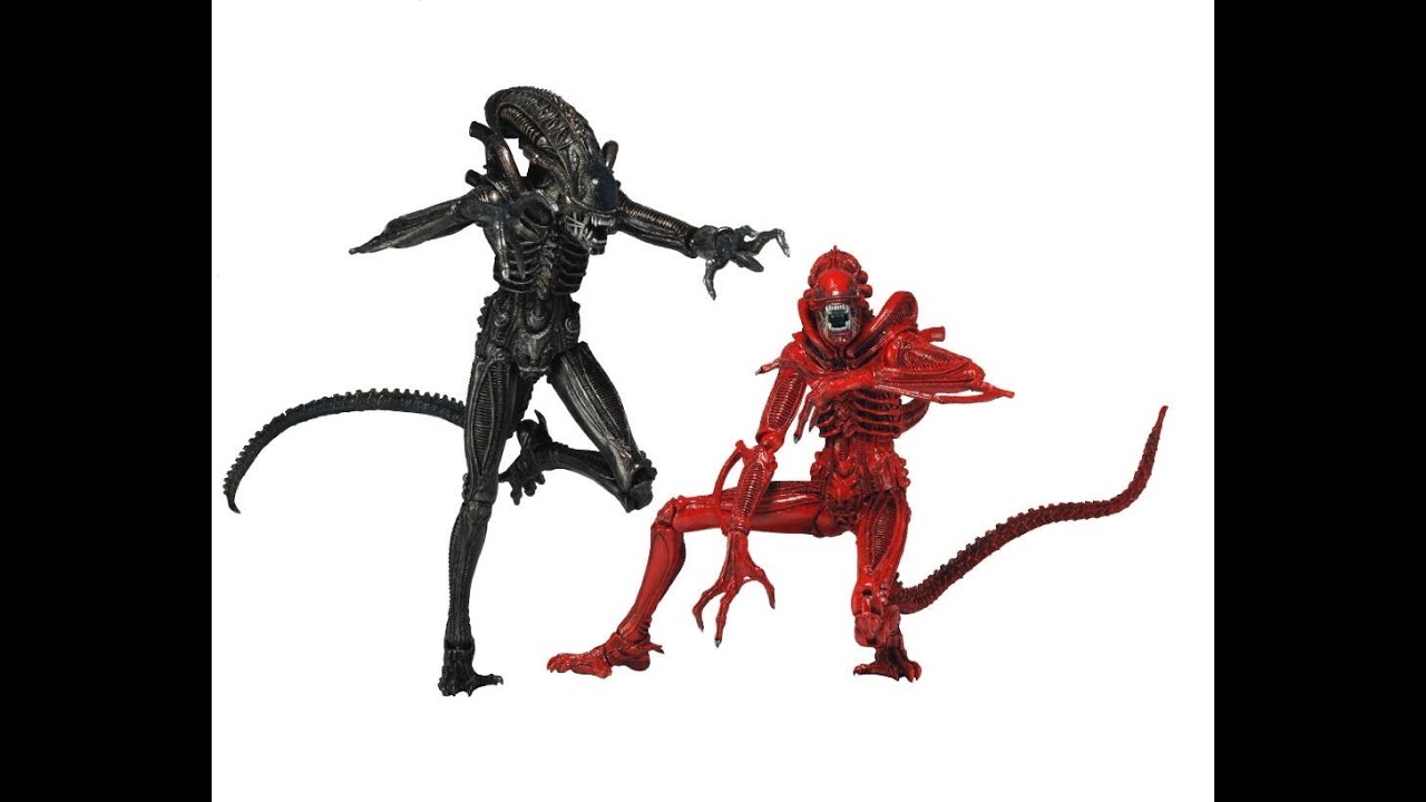 NECA ALIENS SERIES 5 SET OF 2 GENOCIDE XENOMORPH RED AND BLACK WARRIOR FIGURES