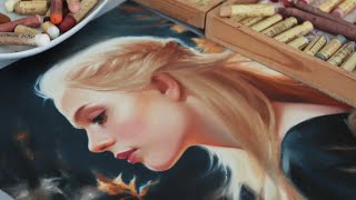 New easel + how I sharpen oil pastels || oil pastel painting process