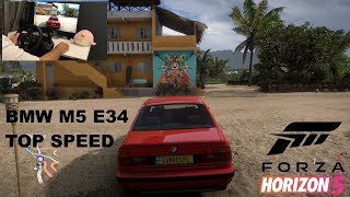 Forza Horizon 5 - BMW M5 E34 | LOGITECH MOMO RACING | DRIVING AND TOP SPEED
