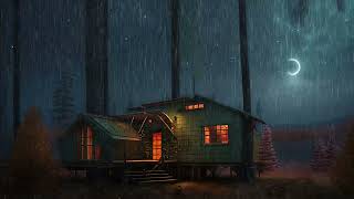 【Forest Sound　#45　50min　5.1 Surround】rain falling on a lodge in the forest　森の中のロッジに降る雨のサラウンド環境音