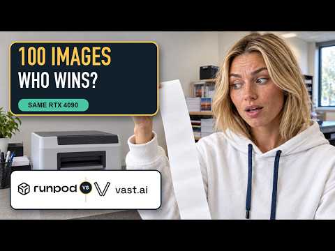 Miniature de la vidéo YouTube « RunPod vs Vast.ai ComfyUI Cost: 10, 50 & 100 Images » par HostingCompared with Natalie
