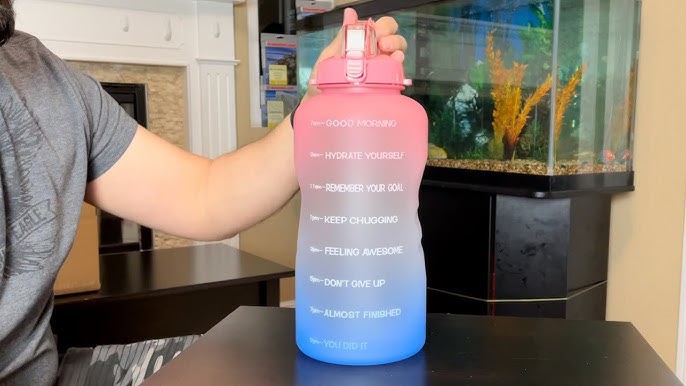 Kids Leakproof 22 oz Motivational Water Bottle with Straw & Time