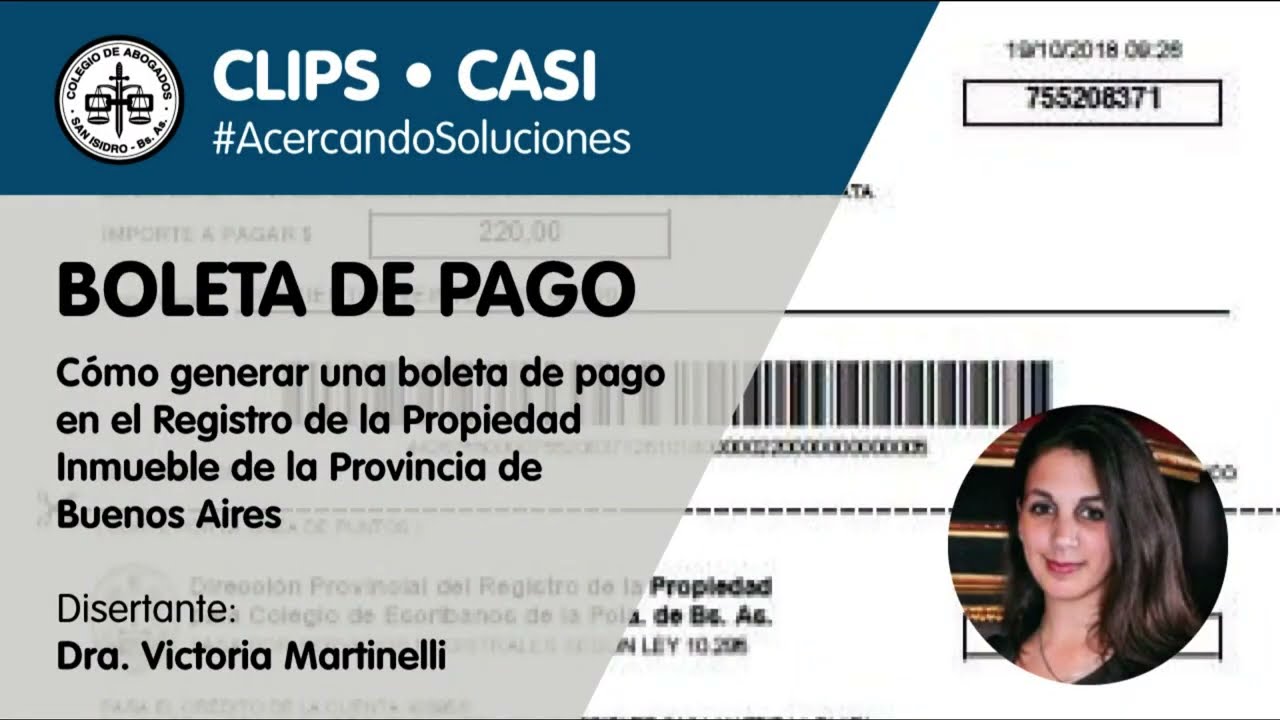 Boleta de pago en el Registro de la Propiedad Inmueble | CLIPS CASI