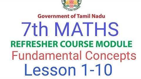 TN Class 7th Maths Refresher Course 2021-2022 | Fundamental Concepts Lesson 1 - 10