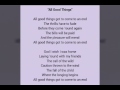 ALL GOOD THINGS - JACKSON BROWNE (LYRICS)