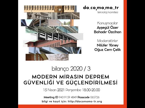 BİLANÇO 2020 / 3 - modern mirasın deprem güvenliği ve güçlendirilmesi