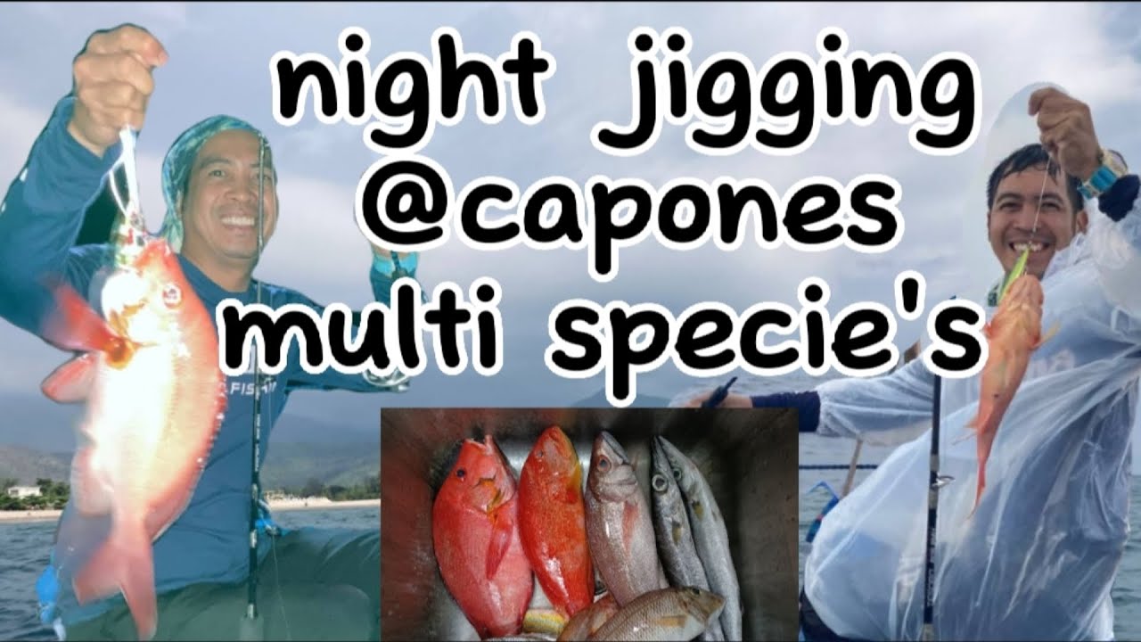 night jigging @ capones island zambales | light jigging | multi specie ...