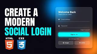 How to Build a Modern Glassmorphism Login Form | Pure HTML & CSS Tutorial 🚀💻