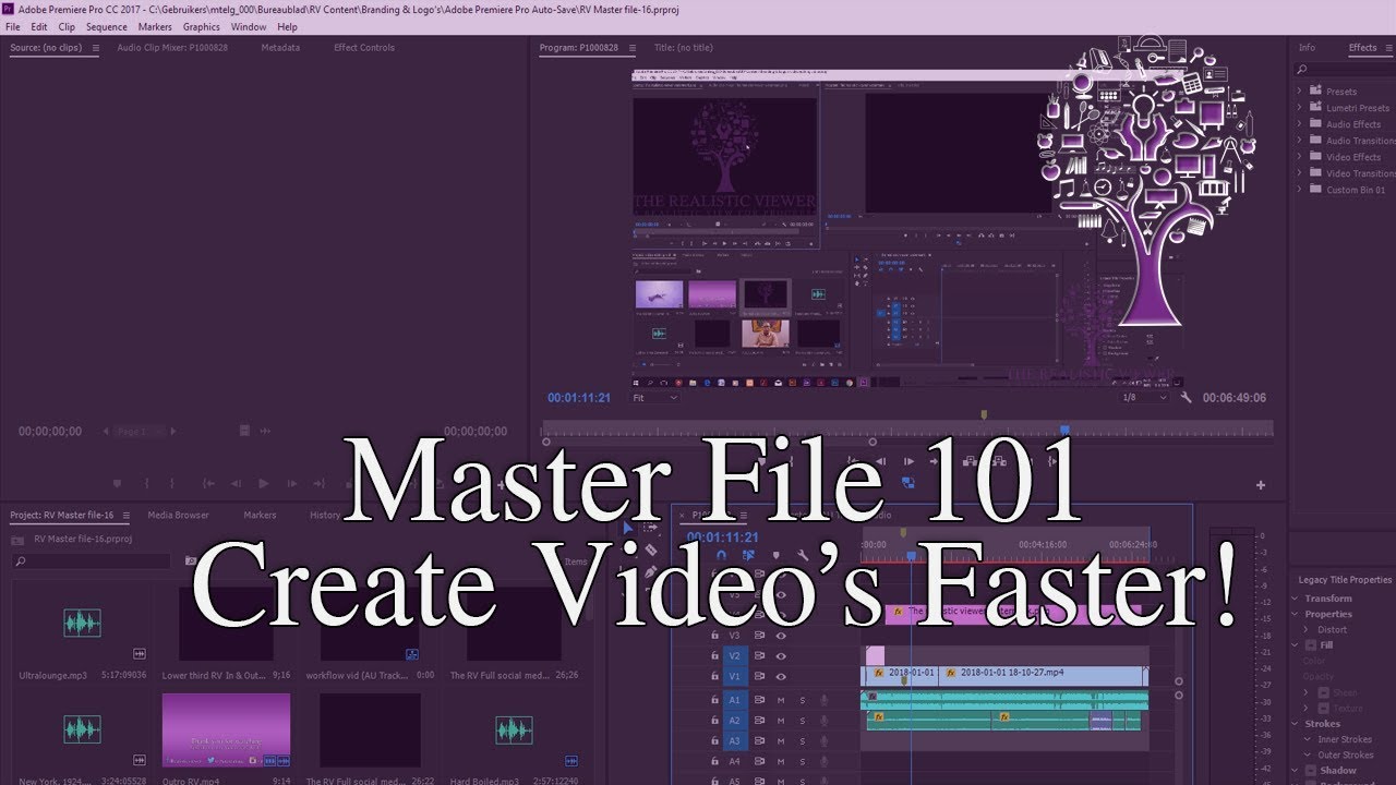 How To Create Your Master file For Your Video's! |Adobe Premiere Pro ...