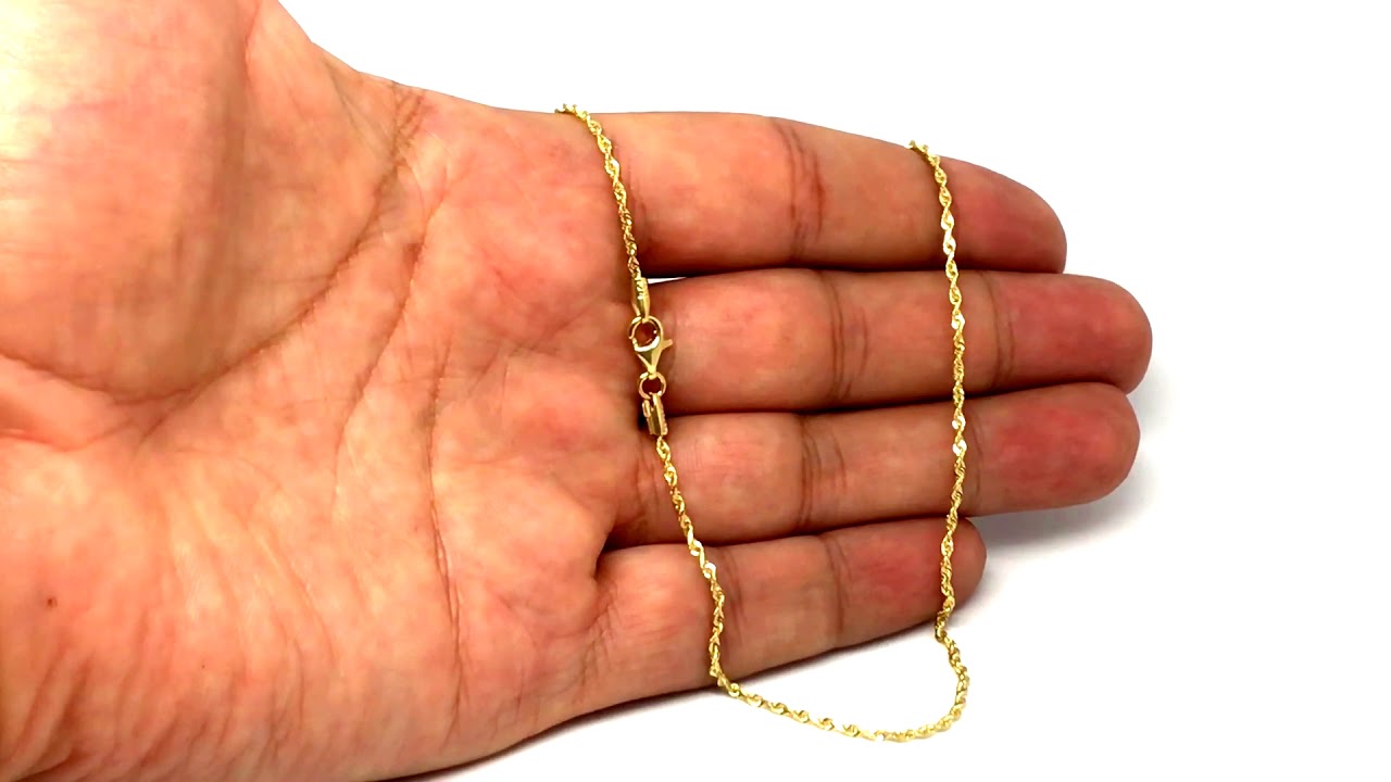 14k Yellow Solid Gold Diamond Cut Rope 