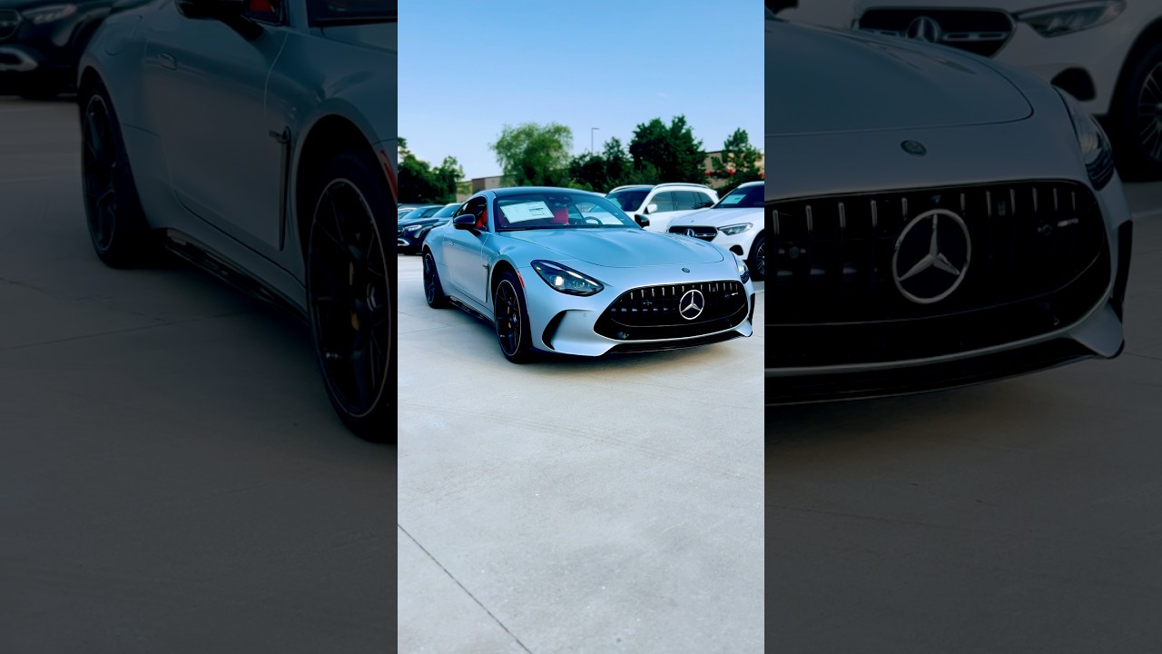 ⁣2026 Mercedes AMG GT Cirrus Silver magno + Red Interior Perfection! #mercedes #shorts #gt