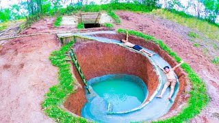 100 Days Build Underground House With Water Slide Into The Underground Swimming Pool