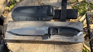 HJF MK8 in A8 tool steel test🔥🔪🔥 #knifestuffwedo #knifetest #survivalknife #fixedblade 