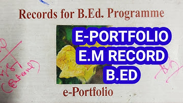 E-Portfolio Bed Record | Bed Record English Medium Record | Record E.M bed Record Practical Book