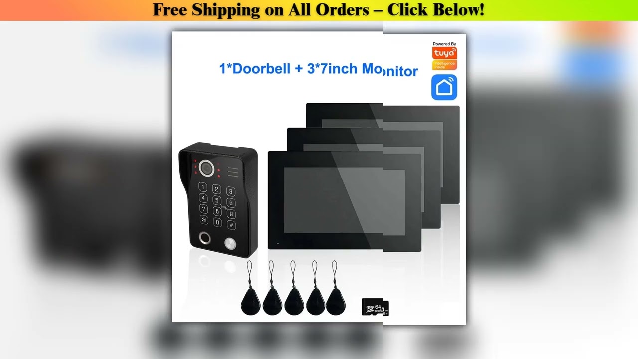 Fingerprint 5 in 1 Unlock Doorbell Video Intercom for Home Touch Screen Video Doorphone 1080P Tuya