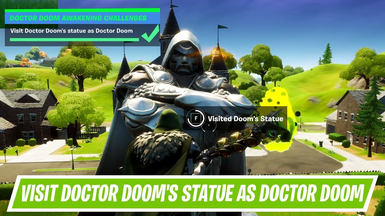 Featured image of post Dr Doom Awakening Challenges Fortnite You ll have to clear two challenges the first is to locate a doctor doom throne and statue while wearing the good doctor s skin while the second is a bit simpler