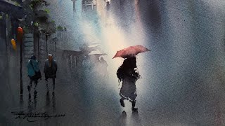 How I Paint Rain, Light Effects and Reflections in Watercolor .