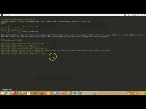 Using SQLmap with Tor in PentestBox