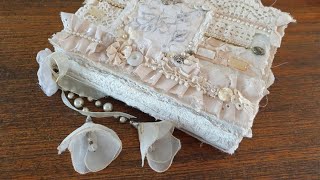 Shabby Vintage Style Journal with Crafty Me Shop Laces and Trims and Queenacraft