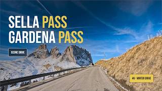 🇮🇹 4K Driving the Sella Pass &amp; Gardena Pass | Winter Drive in the Dolomite #scenicdrive #italy