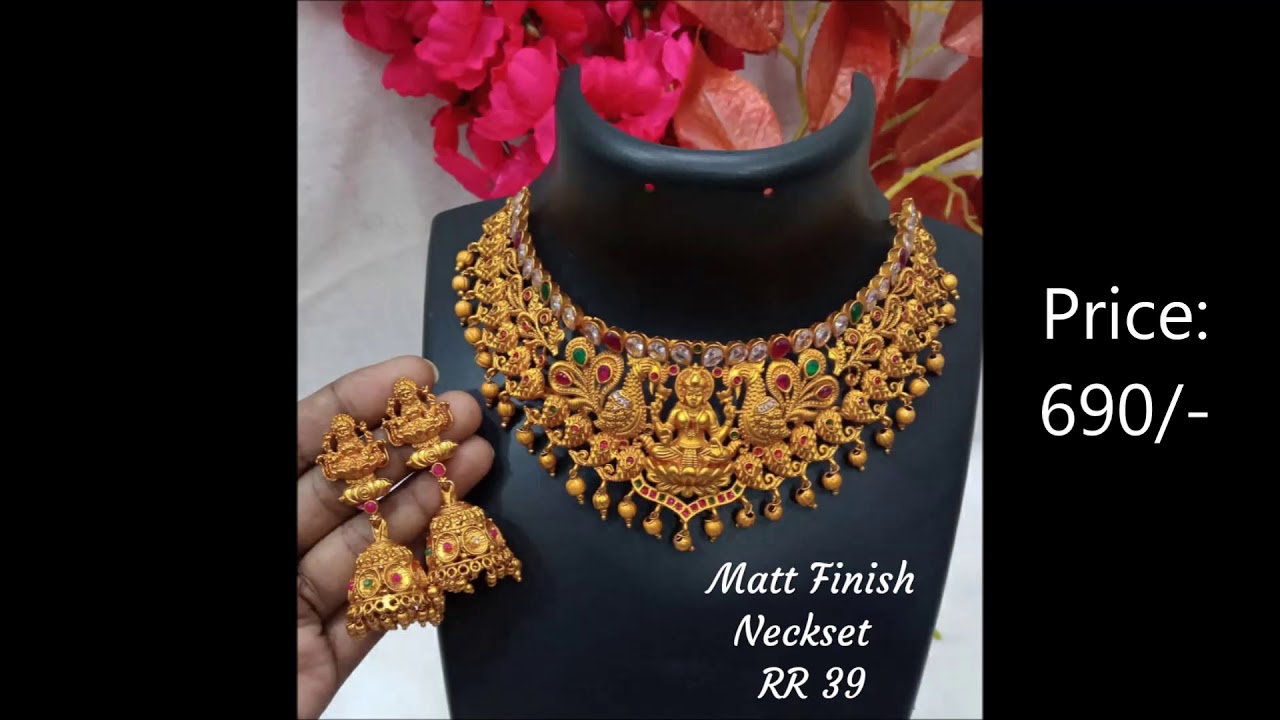 Latest one gram gold necklace and 