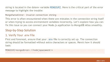 How to Fix MongoParseError When Connecting Node.js to MongoDB Atlas with Mongoose