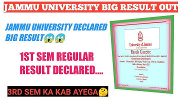 JAMMU UNIVERSITY 1ST SEM REGULAR RESULT OUT WHEN WILL 3RD SEM RESULT DECLARED🤔🤔@jkmediaofficial