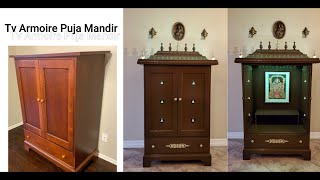 TV armoire upcycled into Puja Mandir DIY | KumarPhx Woodworks