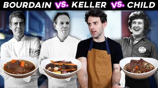 Beef Bourguignon CAGE MATCH: Julia Child vs. Anthony Bourdain vs. Thomas Keller