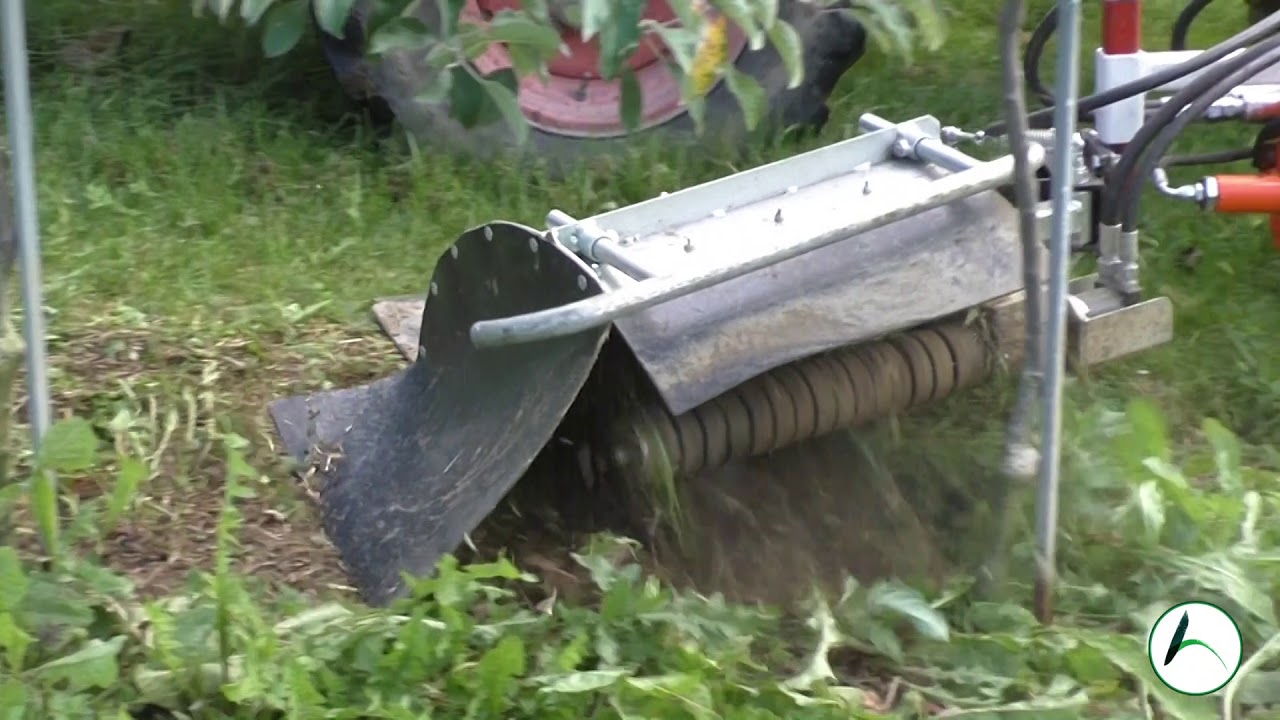 KOL Mähbürste in Kombination mit Mulcher zur Unkrautbekämpfung im Stammbereich - Obst- und Weinbau