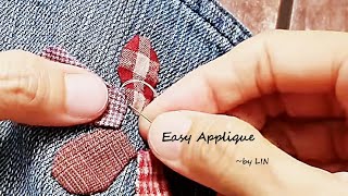 Easy Applique / Best use of small fabric pieces /小さな布きれ を再利用する  #HandyMum