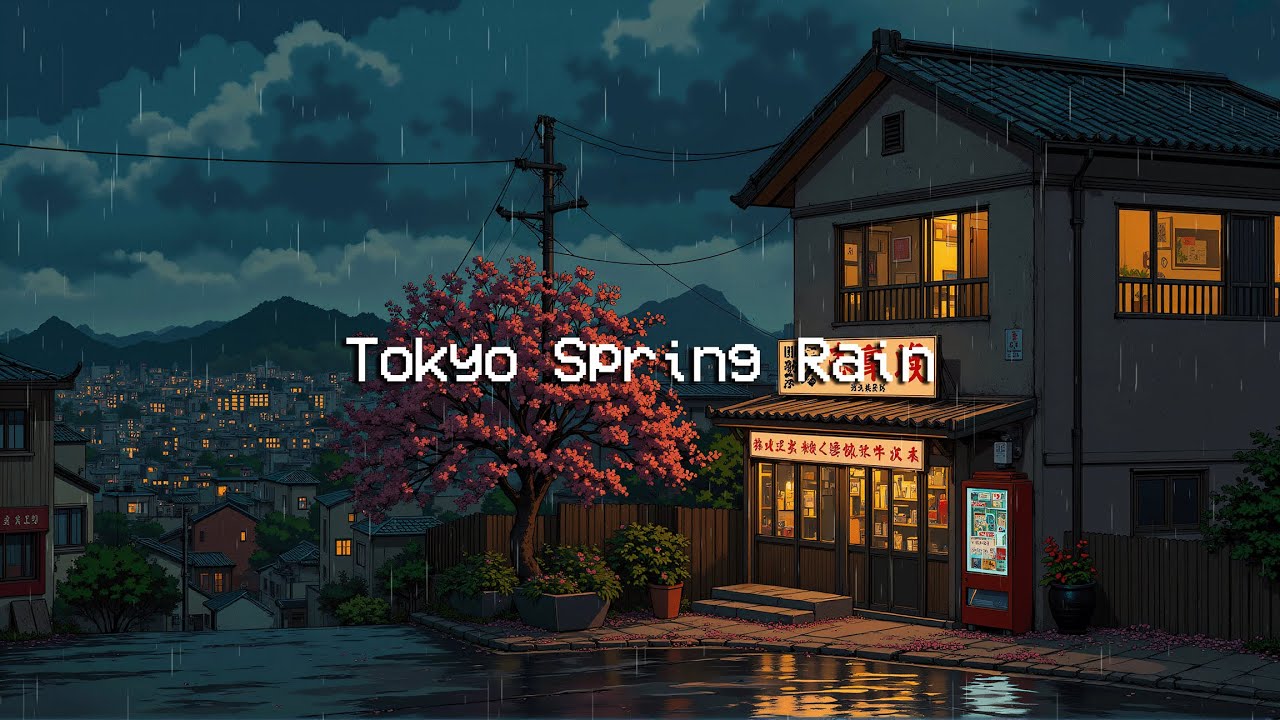 Tokyo Spring Rain ⛈️ Chill City Night 🌃 Lofi Rhthms to Deep to Work, Relax, Study 📚