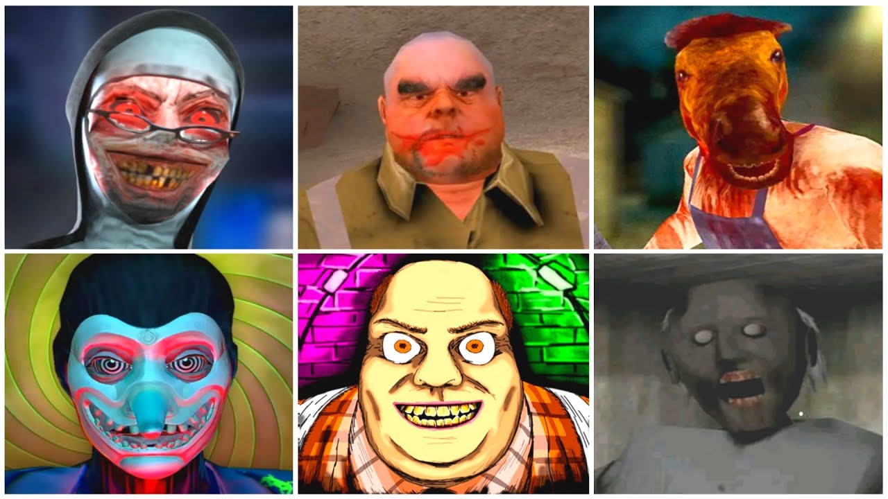 Game Overs in Horror Games - Granny, Evil Nun, Mr Meat, HeadHorse, Smiling-X Corp, Mr Dog
