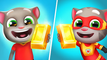 Talking Tom Cat vs Talking Tom Hero Dash, Talking Tom Gold Run Gameplay, My Talking Tom Friends Game