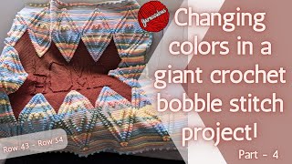 Gorgeous Giant Crochet Rug/Blanket Tutorial - Part - 4 | Changing colors in a crochet project.
