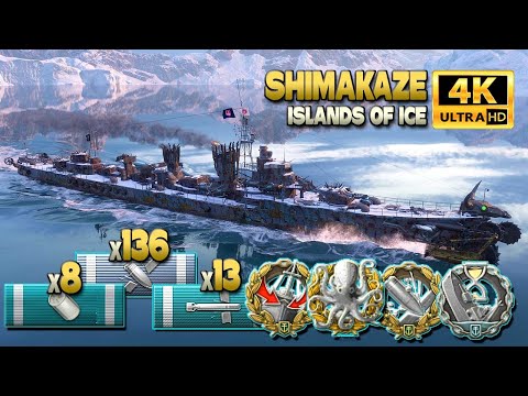 Видео: эсминец Shimakaze: MVP на карте Ice Islands - World of Warships