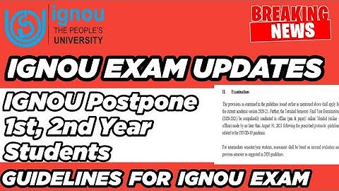 IGNOU JUNE 2021 EXAM| UGC Released Guidelines for 2021Exam|Promotion for 1st & 2nd Yr Student |IGNOU