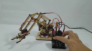 Arduino DIY MeArm 4DOF Wooden Robotics Robot Arm Kit + SG90 \/ MG90s Servo Motor