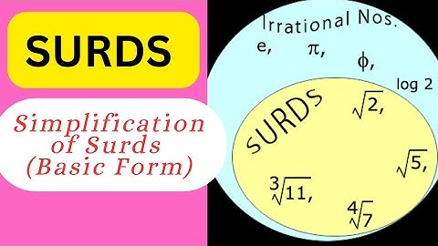 SURDS | Simplification Of Surds (Basic Form)
