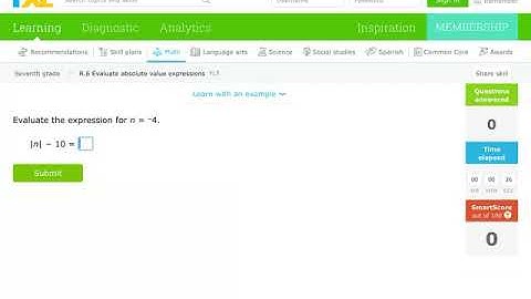 IXL Grade 7 R.6 Evaluate Absolute Value Expressions