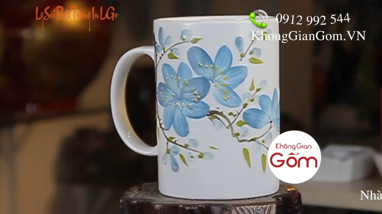 Ly sứ trụ đẹp giá rẻ, ly sứ trắng hình trụ có quai, xưởng sản xuất ly ...