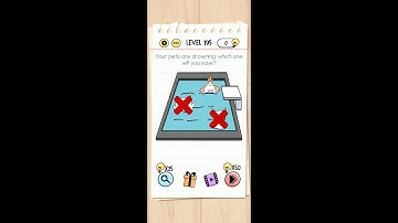 Brain Test Level 195 your pets are drowning which one will you save