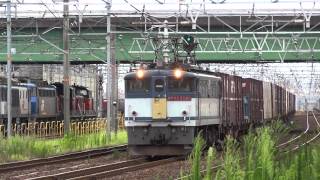 JR貨物 EF65-2080 貨物列車 (5087レ 更新色 赤プレ 半カラシ扉)② 稲沢駅